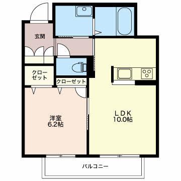 アクト メゾン(1LDK/2階)の間取り写真