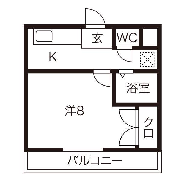 マンションブリッジ88(1K/3階)の間取り写真