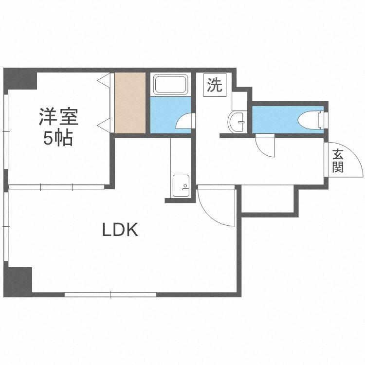 リーガルーセント(1LDK/9階)の間取り写真