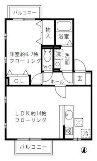 夢路オネスト(1LDK/1階)の間取り写真