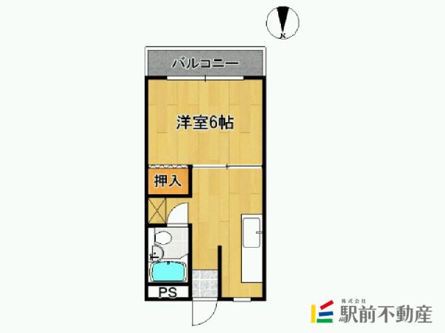 フェマール18(1DK/2階)の間取り写真