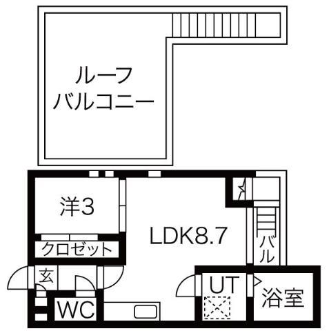GRANDTIC ETINCELLE(1LDK/2階)の間取り写真