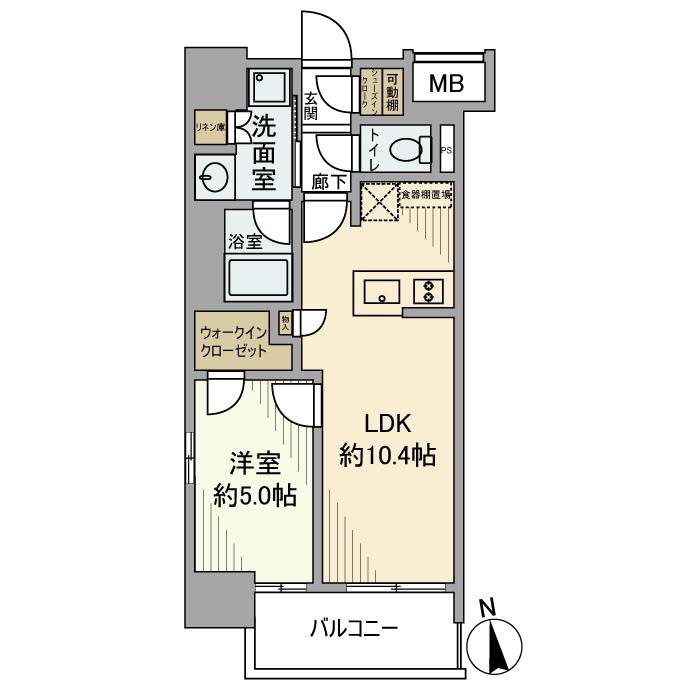 オープンレジデンシア今池(1LDK/7階)の間取り写真