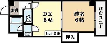 ルミエール春日森(1DK/5階)の間取り写真
