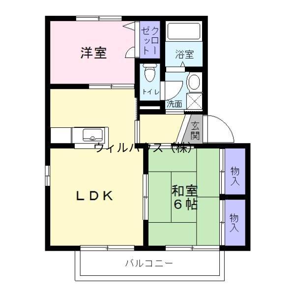 バリュージュ・ミヤビ(2LDK/2階)の間取り写真