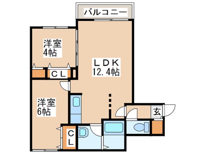 レガリア美園(2LDK/3階)の間取り写真