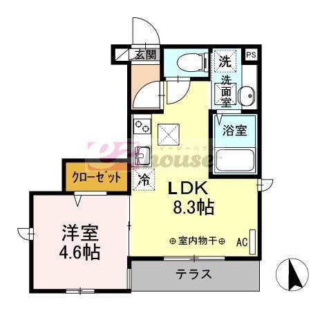 スミレハイツ(1LDK/1階)の間取り写真