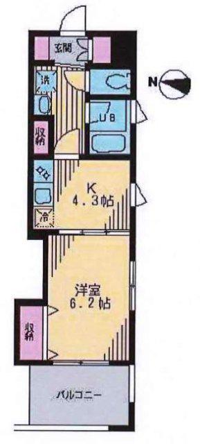ATOLL-K(1DK/3階)の間取り写真