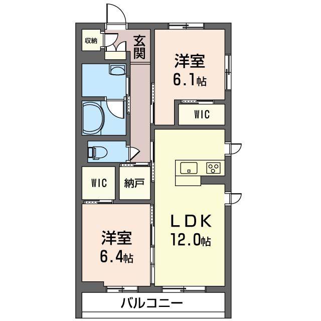 シャーメゾンオーク(2LDK/3階)の間取り写真