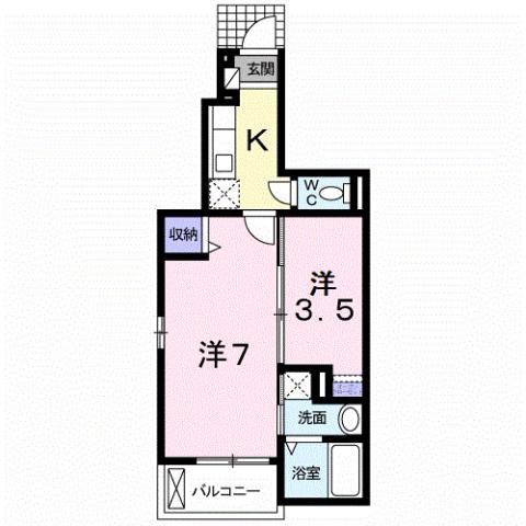 アンジュ(2K/1階)の間取り写真