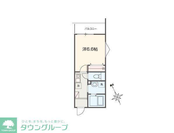 MELLAS相模原II(1K/3階)の間取り写真