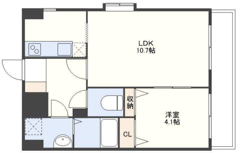 THE RESIDENCE PARK佐賀駅南II(1LDK/5階)の間取り写真