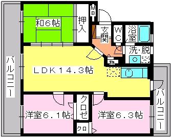テラ青葉(3LDK/4階)の間取り写真