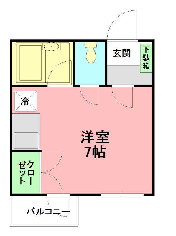 うさみハイツ(ワンルーム/3階)の間取り写真