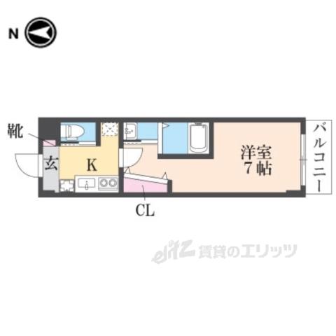 AILE武庫之荘2(1K/1階)の間取り写真