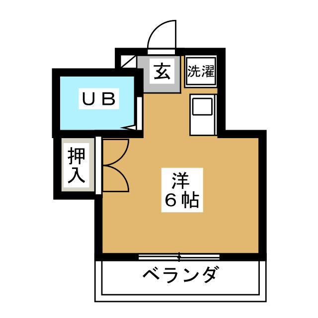 ロックヒル(ワンルーム/1階)の間取り写真