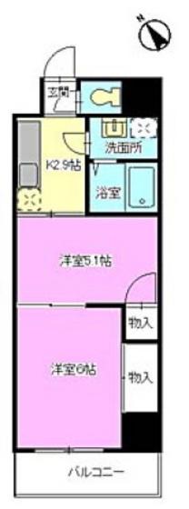 第22やたがいビル(2K/4階)の間取り写真