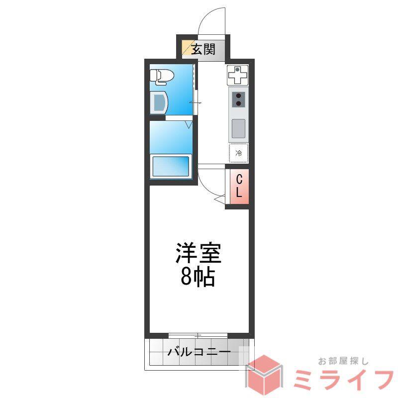 Mプラザ緑橋(1K/6階)の間取り写真