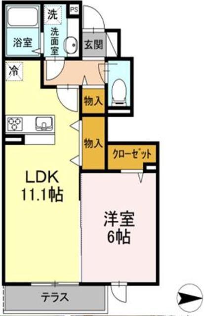 メグ光が丘(1LDK/1階)の間取り写真