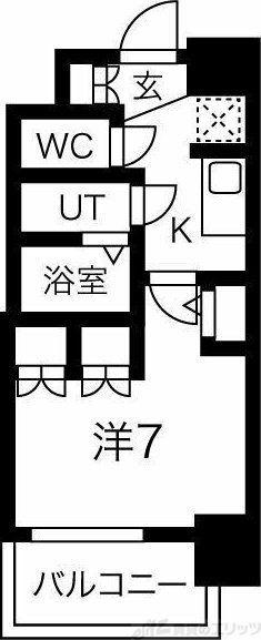 アルティザ淡路駅東(1K/12階)の間取り写真