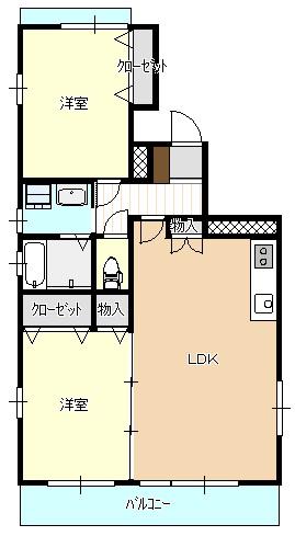 アバンティ堺町(2LDK/6階)の間取り写真
