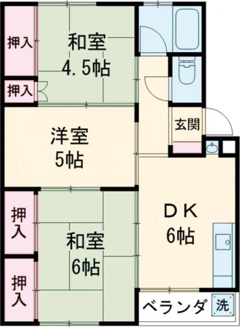 東前ビル(3DK/2階)の間取り写真