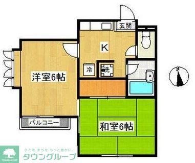 トレド原宿A棟(2K/2階)の間取り写真