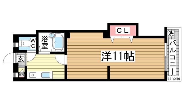 植田マンション神前(1K/1階)の間取り写真