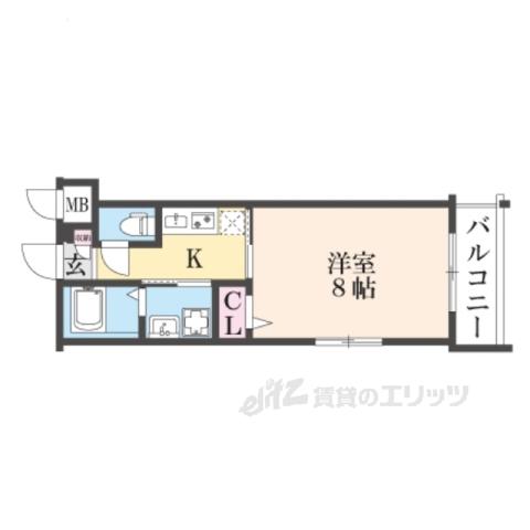 CRESTTAPP京都丹波口2(1K/1階)の間取り写真