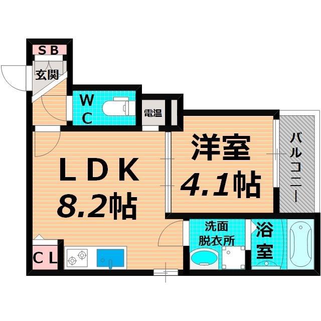 F ASECIA VOGEL(1LDK/1階)の間取り写真