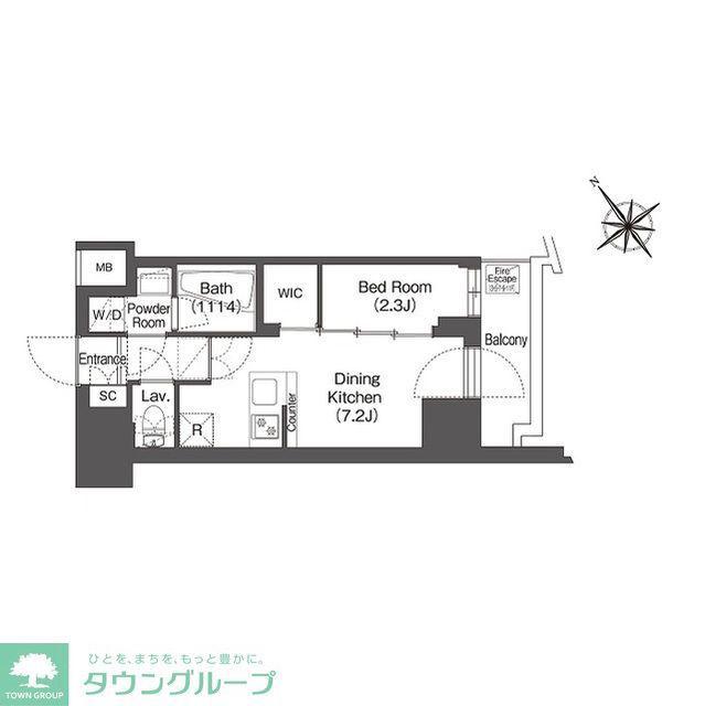 コンフォリア東大井II(1DK/5階)の間取り写真