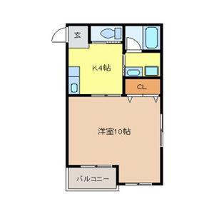 トレジャーハウス(1K/3階)の間取り写真