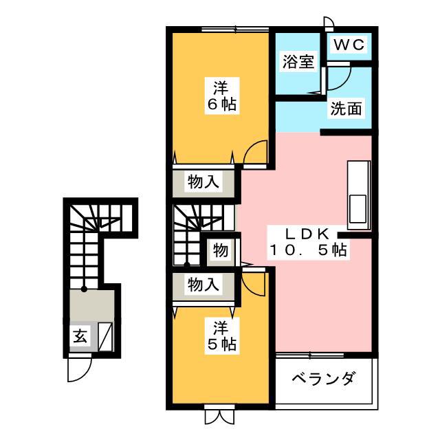 フォーリストガーデン A(2LDK/1階)の間取り写真