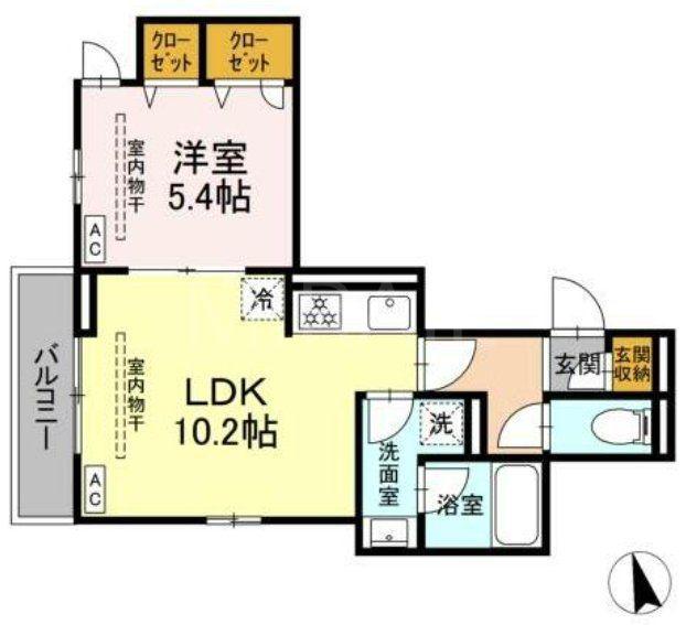 カルニュ(1LDK/3階)の間取り写真