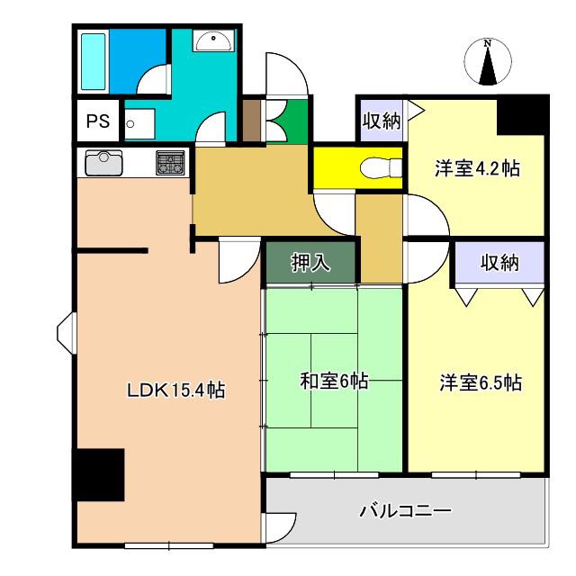 ダイアパレス追手前第3(3LDK/11階)の間取り写真