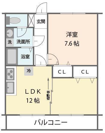 PRESTIGE(1LDK/2階)の間取り写真