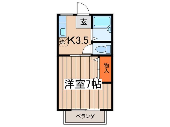 サンライフM(1K/2階)の間取り写真