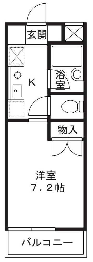 アート・フル稲田堤(ワンルーム/2階)の間取り写真