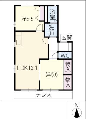 ルミナス(2LDK/1階)の間取り写真