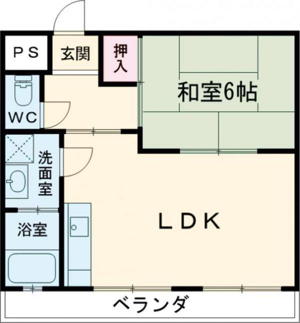 マンション梨花(1LDK/1階)の間取り写真