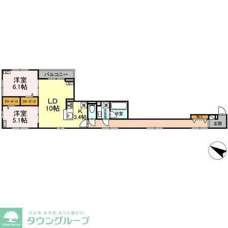 セレスティア大森東(2LDK/2階)の間取り写真