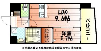 MID TERRACE(1LDK/4階)の間取り写真