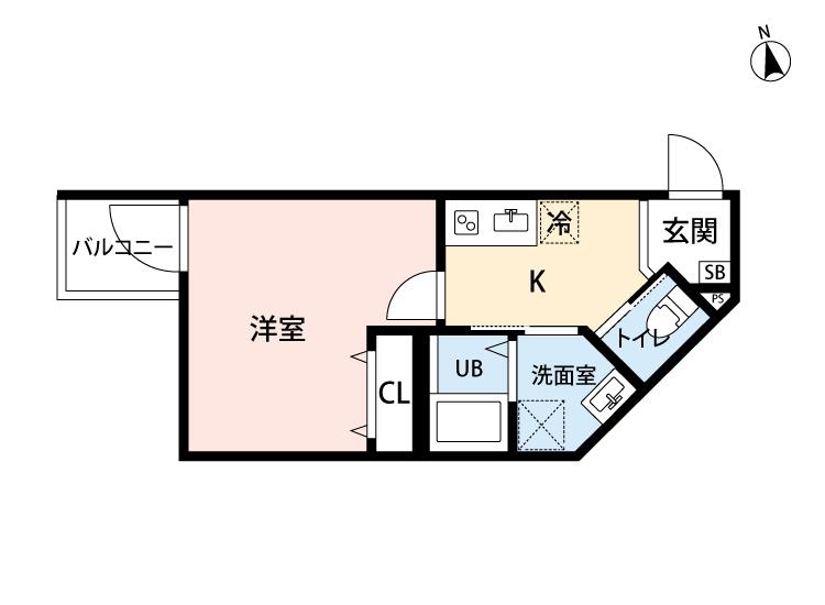 神大寺スクエア横浜(1K/2階)の間取り写真