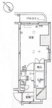 ダイホープラザ千駄木(1K/1階)の間取り写真