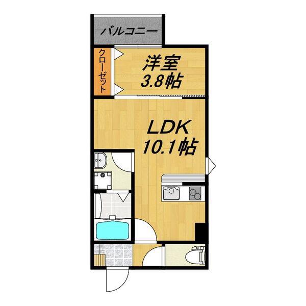 LECOCON一宮VIII(1LDK/2階)の間取り写真