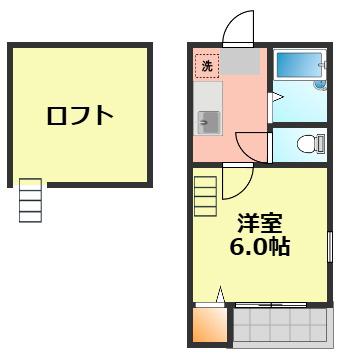 タウンコート栄生(1SK/1階)の間取り写真