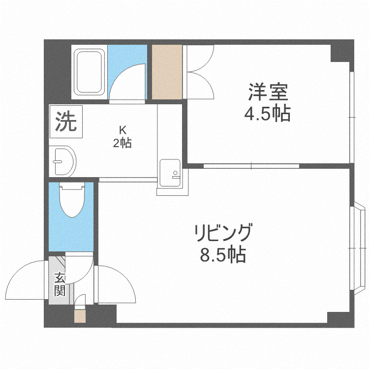 セントポーリア六番館(1LDK/3階)の間取り写真