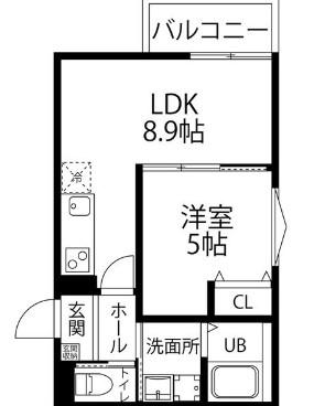 FELIZ COURTりんくう(1LDK/2階)の間取り写真