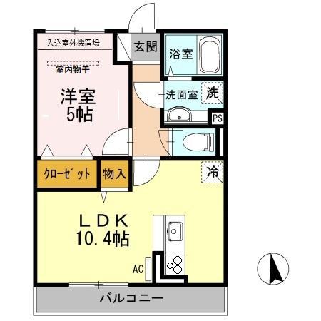アンソレイエ(1LDK/3階)の間取り写真