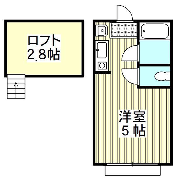 月村マンションNO16(ワンルーム/1階)の間取り写真